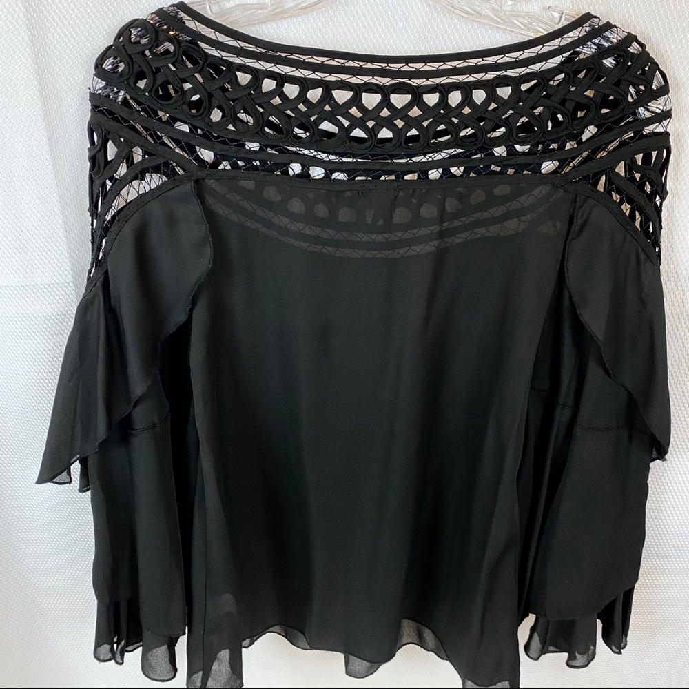 SI Black FloWY BLOUSE/top spring Size S